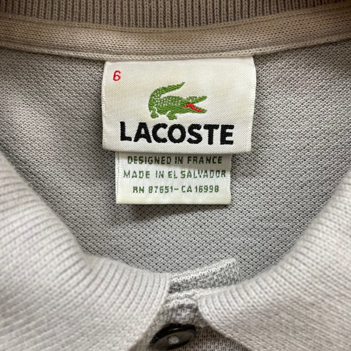 ラコステ LACOSTE ロゴ ワニ ポロシャツ ワンポイント グレー 6 | Vintage.City 古着屋、古着コーデ情報を発信