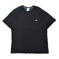 ADIDAS ビッグサイズTシャツ 4XO ブラック コットン ワンポイントロゴ | Vintage.City ヴィンテージ 古着