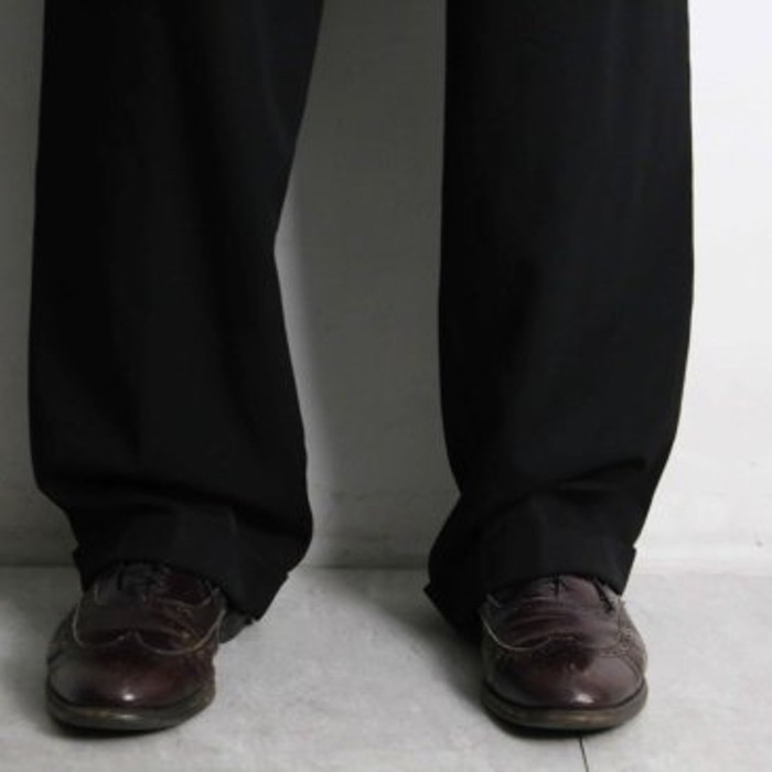 "GIVENCHY"black wide tapered slacks | Vintage.City 古着屋、古着コーデ情報を発信
