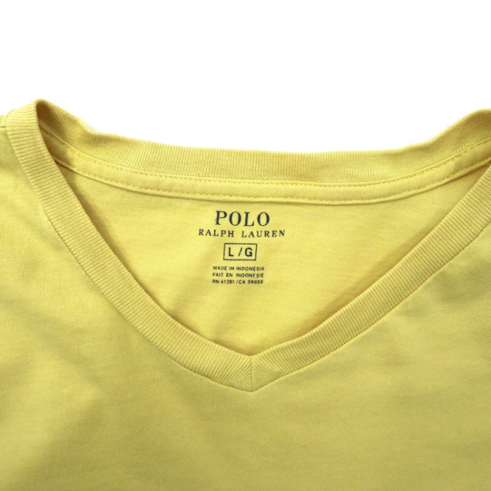 POLO RALPH LAUREN ビッグサイズ VネックTシャツ L イエロー | Vintage.City 古着屋、古着コーデ情報を発信