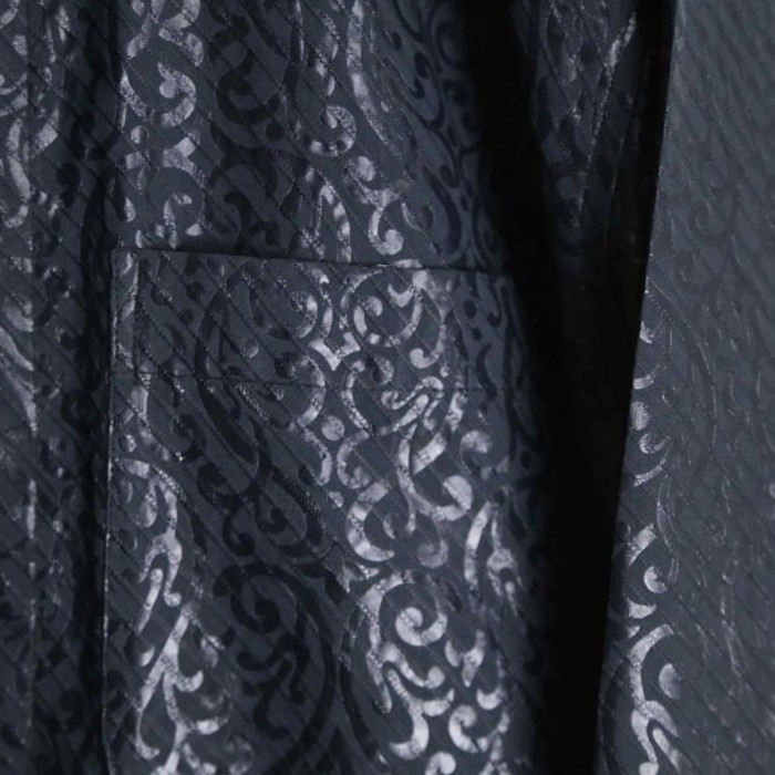 arabesque pattern mode black shirt | Vintage.City 古着屋、古着コーデ情報を発信