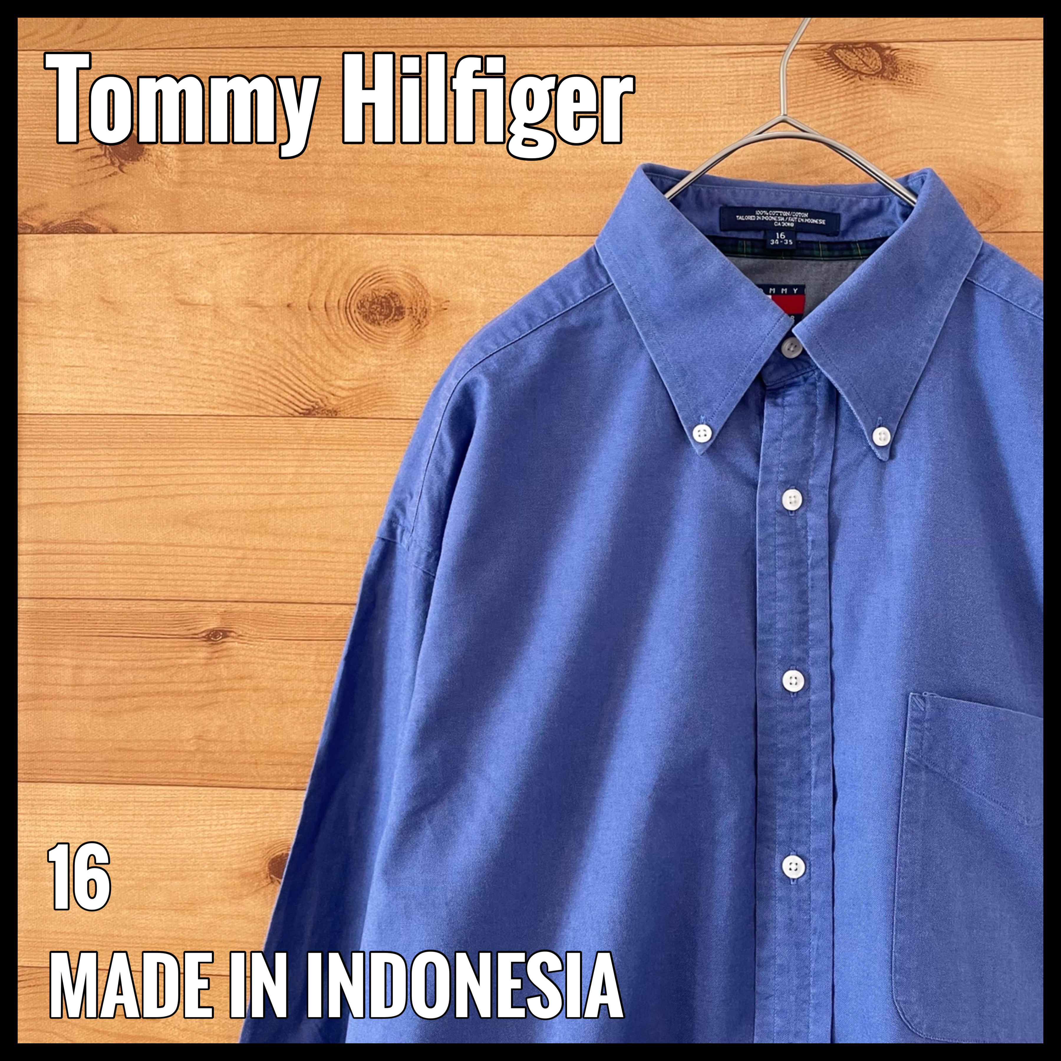 Tommy Hilfiger】90s 長袖シャツ フラッグタグ 刺繍ロゴ 古着 | Vintage.City