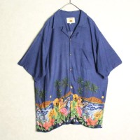 middle length hula dance pattern shirt | Vintage.City ヴィンテージ 古着