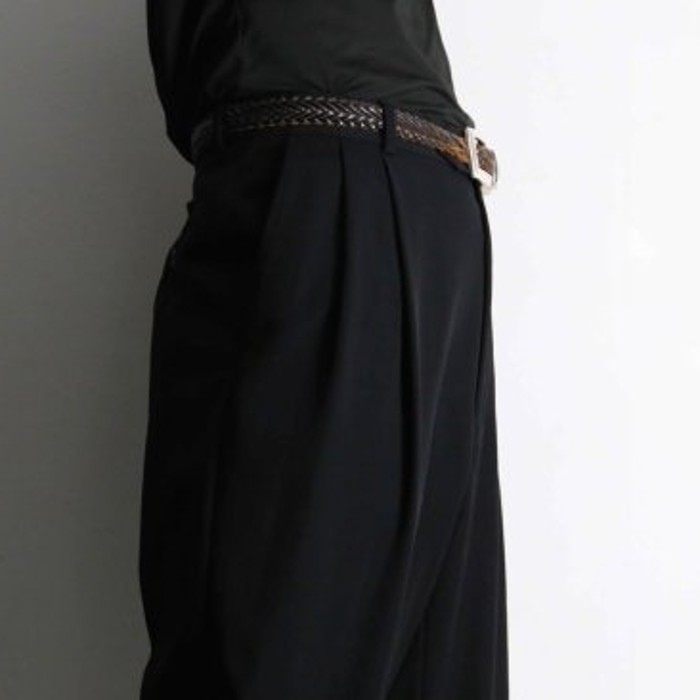 "GIVENCHY"black wide tapered slacks | Vintage.City 古着屋、古着コーデ情報を発信