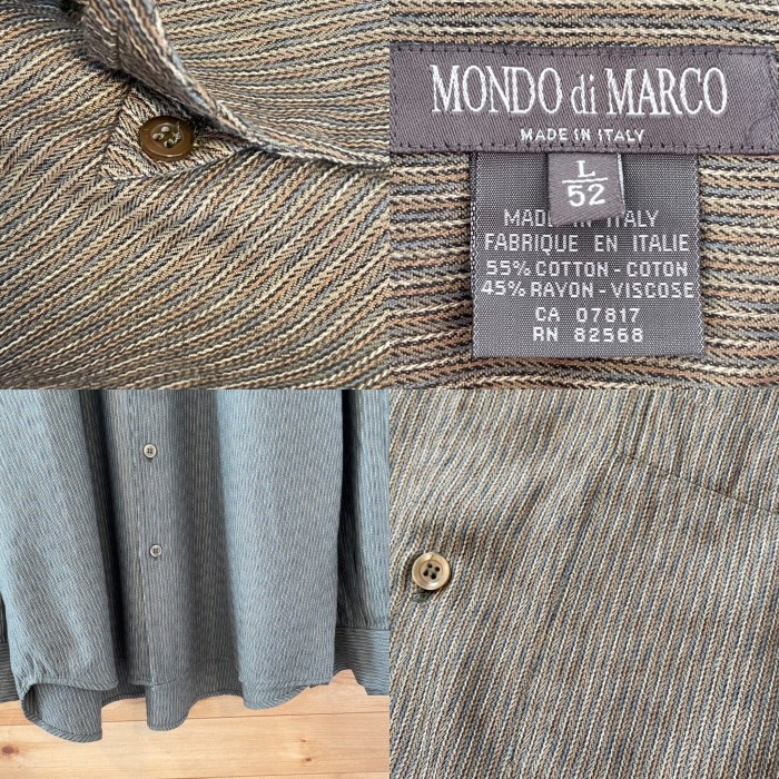 【MONDOdiMARCO】イタリア製 長袖シャツ ストライプ 柄シャツ 古着 | Vintage.City ヴィンテージ 古着
