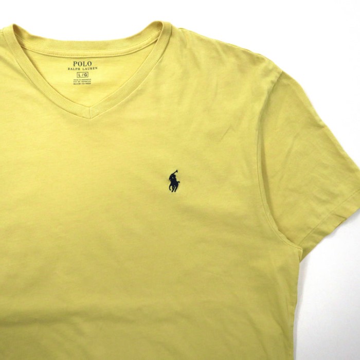POLO RALPH LAUREN ビッグサイズ VネックTシャツ L イエロー | Vintage.City 빈티지숍, 빈티지 코디 정보