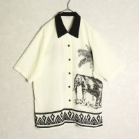 see-through elephant patterk shirt | Vintage.City ヴィンテージ 古着