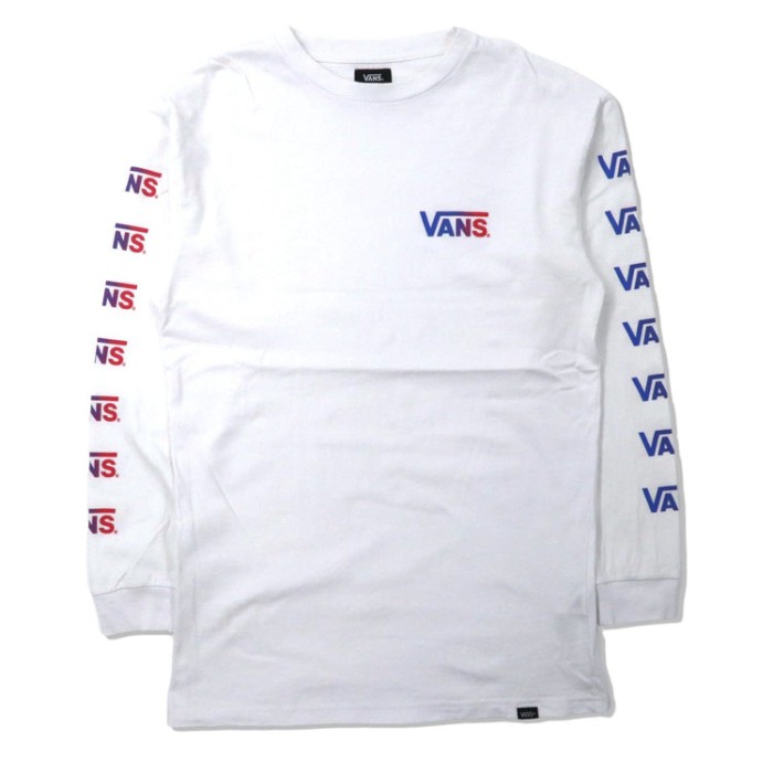 VANS ロングスリーブTシャツ L ホワイト コットン ロゴプリント 袖ロゴ | Vintage.City