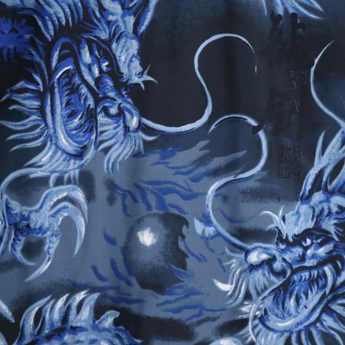 twin dragons pattern loose poly shirt | Vintage.City 빈티지숍, 빈티지 코디 정보