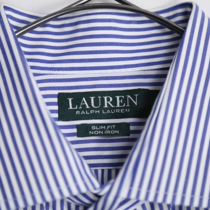 "LAUREN RL" blue stripe pattern shirt | Vintage.City 古着屋、古着コーデ情報を発信