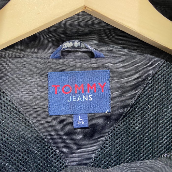 送料無料』90s Tommy jeans ダブルジップナイロンジャケット 黒 