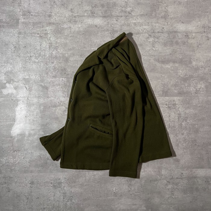 01AW “Y's” dark khaki wool knit jacket | Vintage.City 古着屋、古着コーデ情報を発信