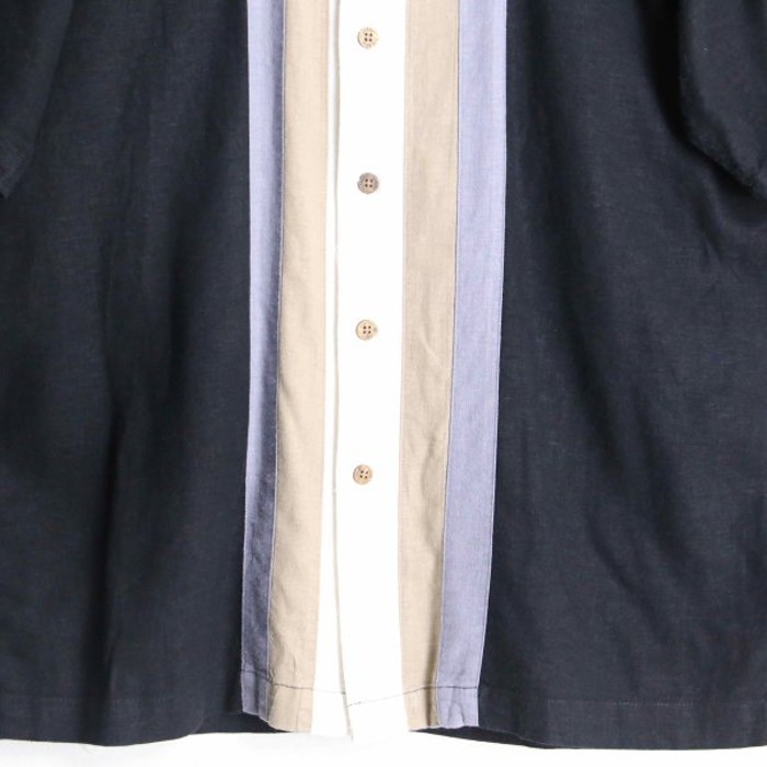 grayish tone switching open shirt | Vintage.City 빈티지숍, 빈티지 코디 정보