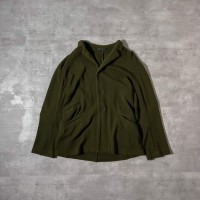 01AW “Y's” dark khaki wool knit jacket | Vintage.City 빈티지숍, 빈티지 코디 정보