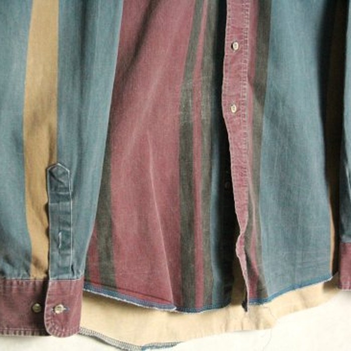 dirty color stirpe cotton shirt | Vintage.City 古着屋、古着コーデ情報を発信