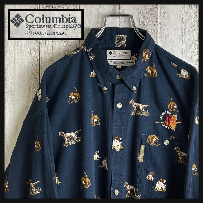 Columbia   犬 dog プリント ワイド コットン 総柄 BDシャツ | Vintage.City 古着屋、古着コーデ情報を発信