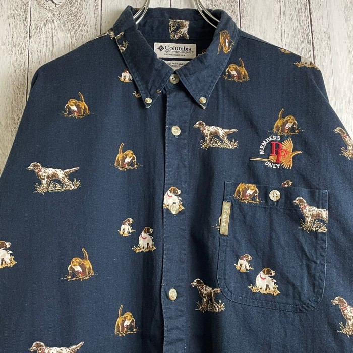 Columbia   犬 dog プリント ワイド コットン 総柄 BDシャツ | Vintage.City 古着屋、古着コーデ情報を発信