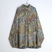 Leaf Design Earth Color Long SleeveShirt | Vintage.City 古着屋、古着コーデ情報を発信
