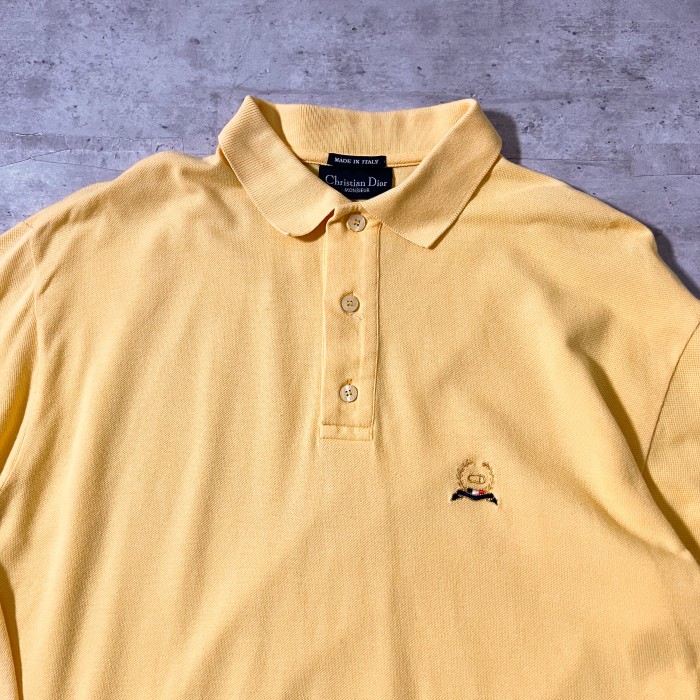 90年代 クリスチャンディオール 鹿の子 ポロシャツ イエロー 長袖 イタリア製 | Vintage.City 古着屋、古着コーデ情報を発信