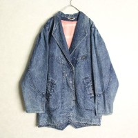 elegant rapel design denim jacket | Vintage.City 古着屋、古着コーデ情報を発信