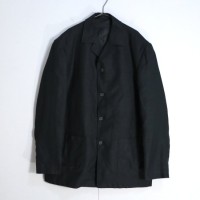 black linen shirts like tailored jacket | Vintage.City 古着屋、古着コーデ情報を発信