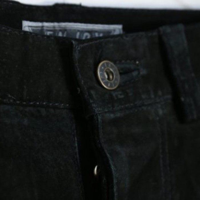 Pig skin button fly black leather pants. | Vintage.City 古着屋、古着コーデ情報を発信