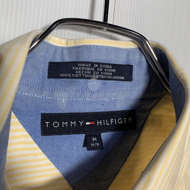 トミーヒルフィガー ビンテージ 90s フラッグ ロゴ刺繍 BDシャツ M 
