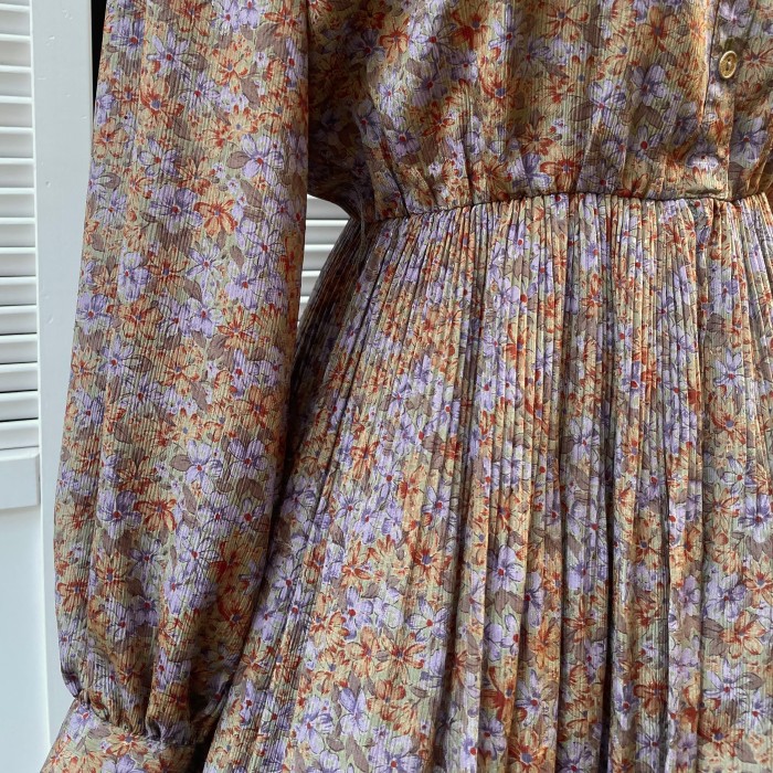 floral frill bowtie dress | Vintage.City 古着屋、古着コーデ情報を発信