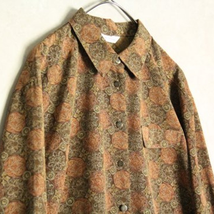 elegance pattern drape shirt | Vintage.City 古着屋、古着コーデ情報を発信