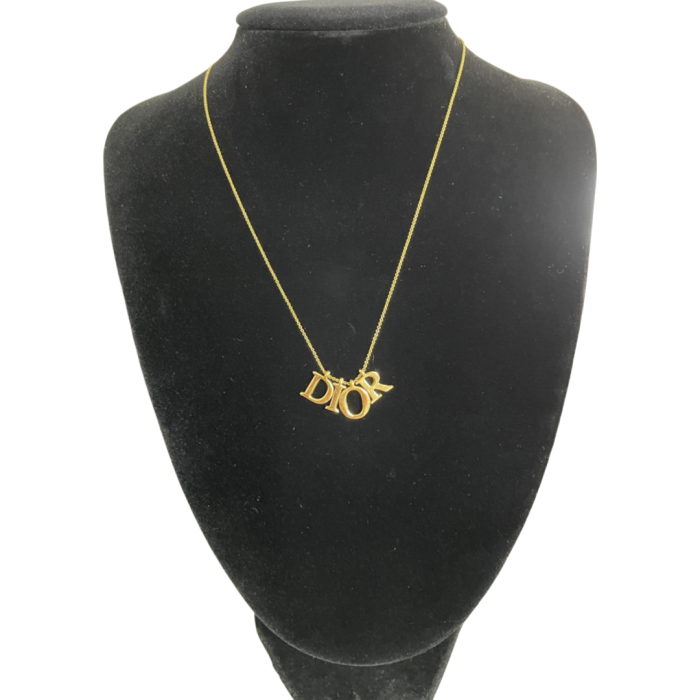 Christian Dior Logo Necklace Gold | Vintage.City Vintage Shops, Vintage Fashion Trends