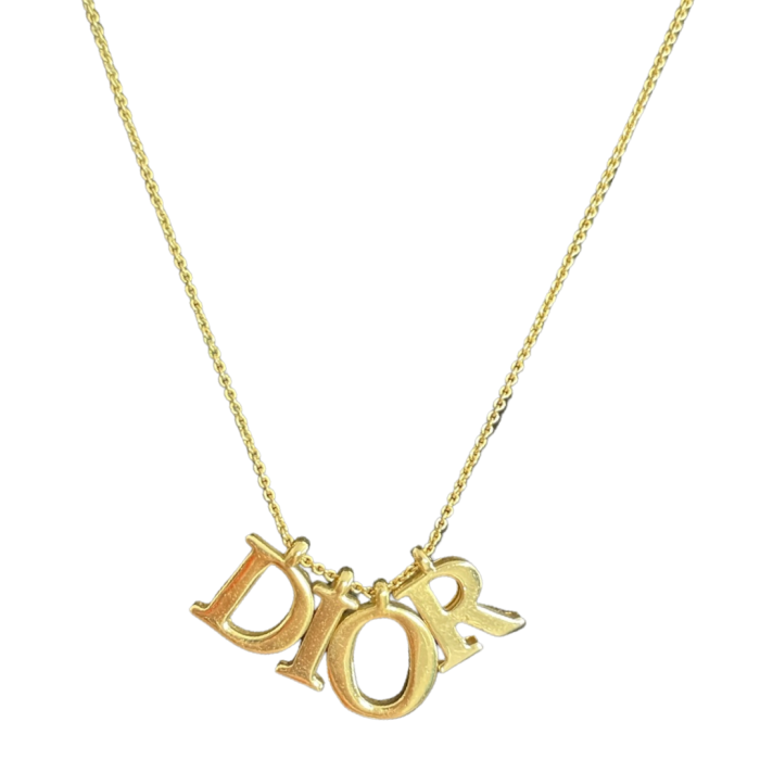 Christian Dior Logo Necklace Gold | Vintage.City 빈티지숍, 빈티지 코디 정보