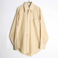 70's yellow beige stripe dress shirt | Vintage.City ヴィンテージ 古着