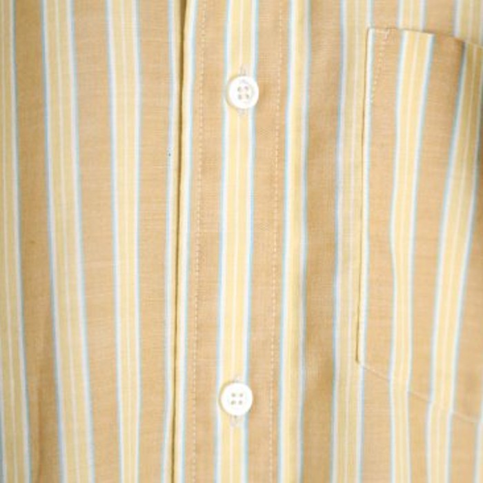 70's yellow beige stripe dress shirt | Vintage.City 古着屋、古着コーデ情報を発信
