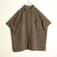 chocolate check pattern smooth big shirt | Vintage.City ヴィンテージ 古着