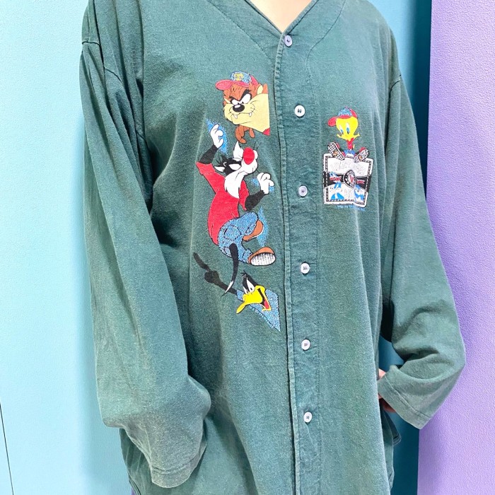 used／looney tunes cotton shirt | Vintage.City 古着屋、古着コーデ情報を発信