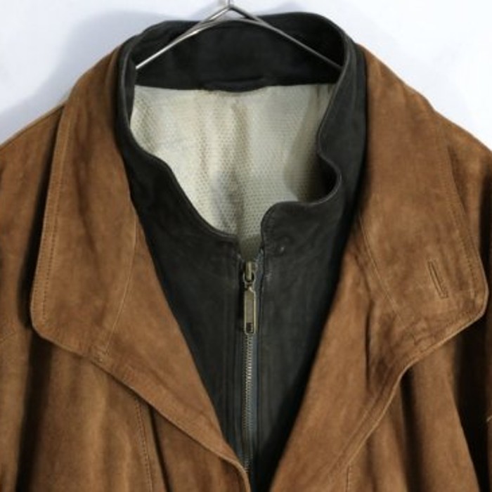 brown × black swinging leather jacket | Vintage.City 古着屋、古着コーデ情報を発信
