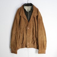 brown × black swinging leather jacket | Vintage.City 빈티지숍, 빈티지 코디 정보