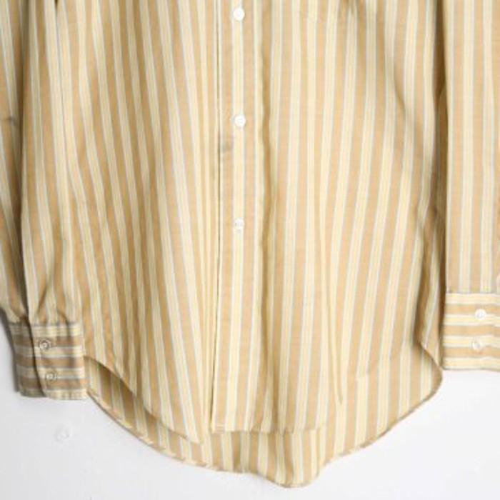 70's yellow beige stripe dress shirt | Vintage.City 빈티지숍, 빈티지 코디 정보
