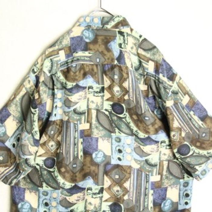 earth material design silk shirt | Vintage.City 빈티지숍, 빈티지 코디 정보