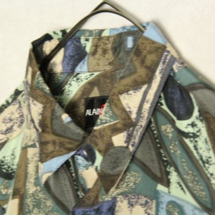 earth material design silk shirt | Vintage.City 古着屋、古着コーデ情報を発信
