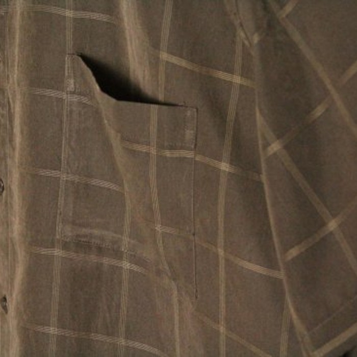chocolate check pattern smooth big shirt | Vintage.City 古着屋、古着コーデ情報を発信