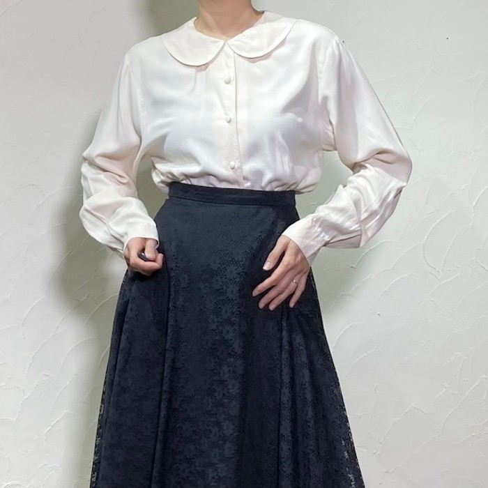 Silk 100% ivory blouse | Vintage.City ヴィンテージ 古着
