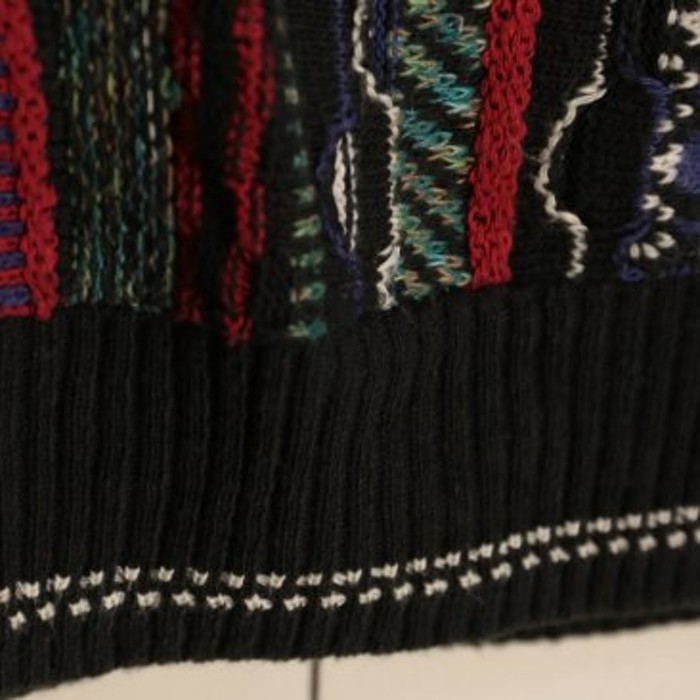 multi dark color 3D design knit | Vintage.City ヴィンテージ 古着