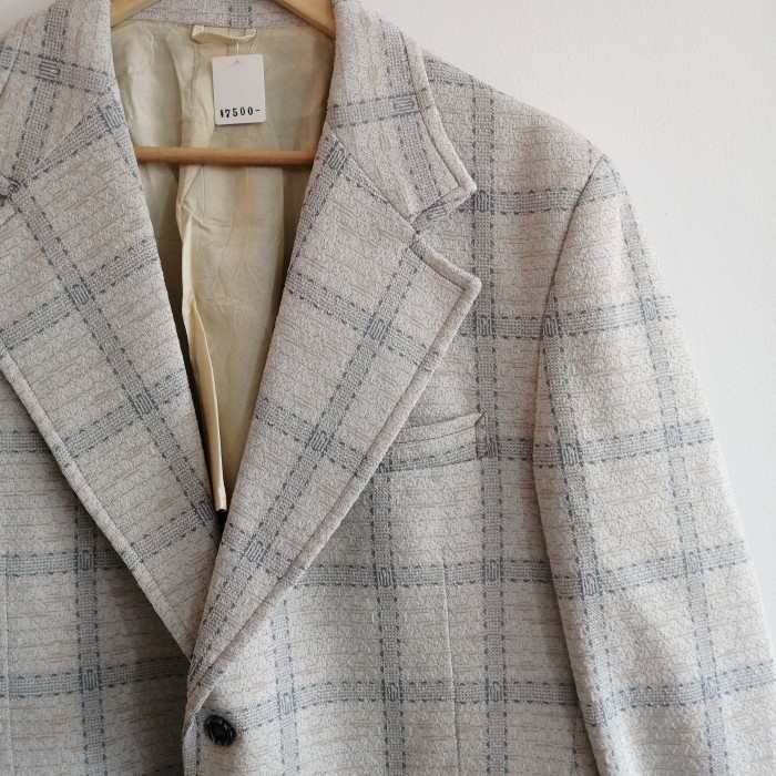 polyester check taylored jacket | Vintage.City ヴィンテージ 古着
