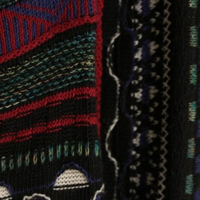 multi dark color 3D design knit | Vintage.City ヴィンテージ 古着