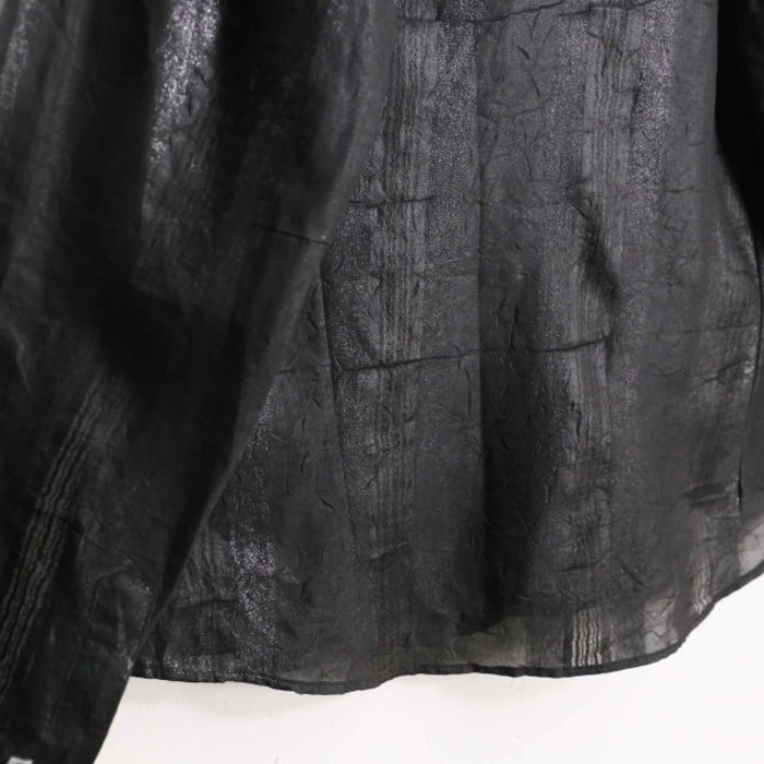 shiny design black stripe sheer shirt | Vintage.City ヴィンテージ 古着
