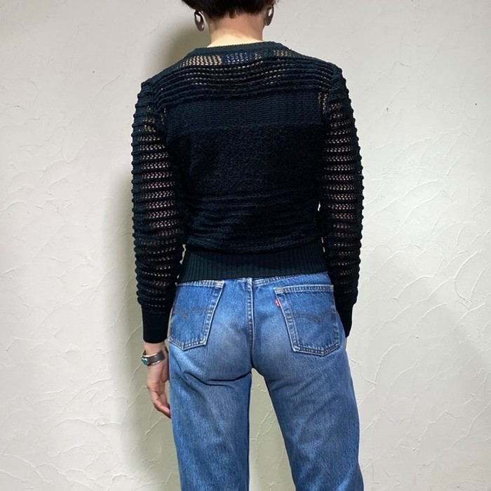 20ans knits by Marie kim black mesh knit | Vintage.City ヴィンテージ 古着