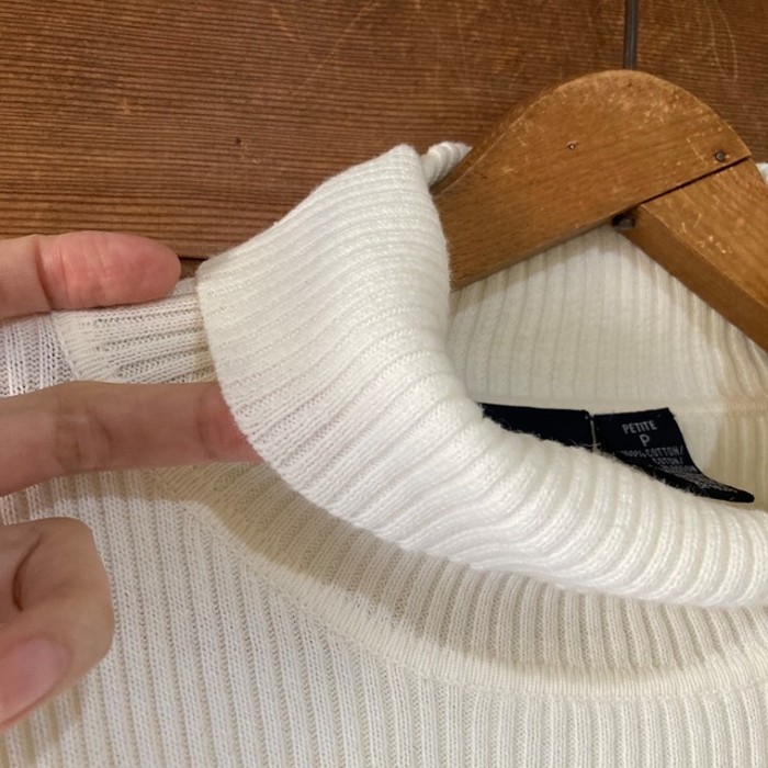 White cotton turtle-neck knit | Vintage.City ヴィンテージ 古着