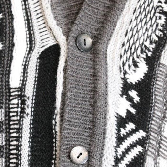 THRIFTY LOOK / 3D KNITTING 'B' CARDIGAN | Vintage.City ヴィンテージ 古着