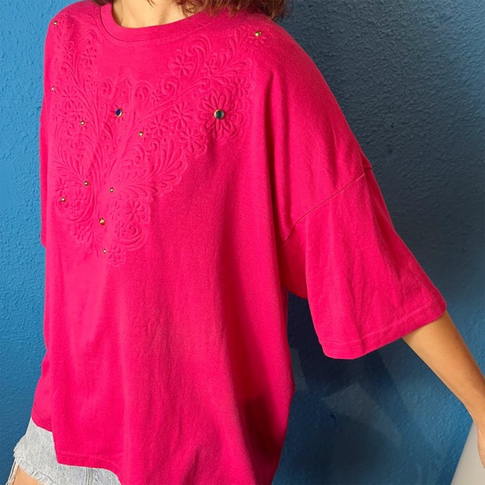 90s Pink Decoration T-Shirt | Vintage.City ヴィンテージ 古着